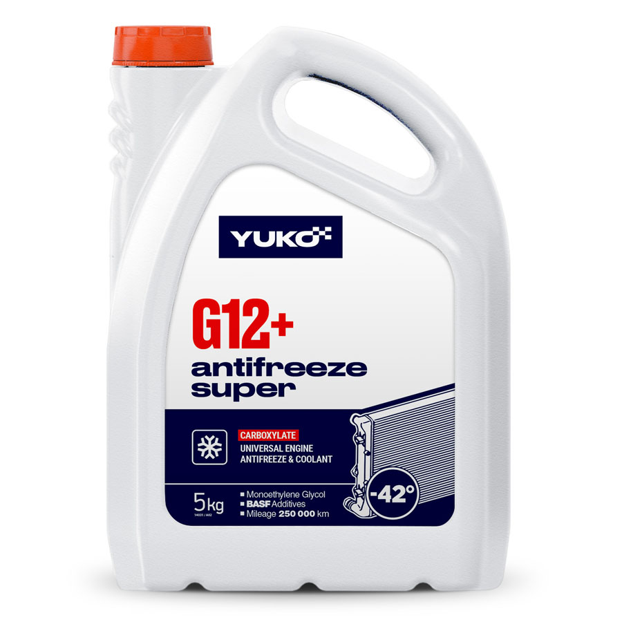 Рідина охолоджуюча YUKO Antifreeze -40 (Super G12+ червоний)   5кг каністра 5л ПЕ