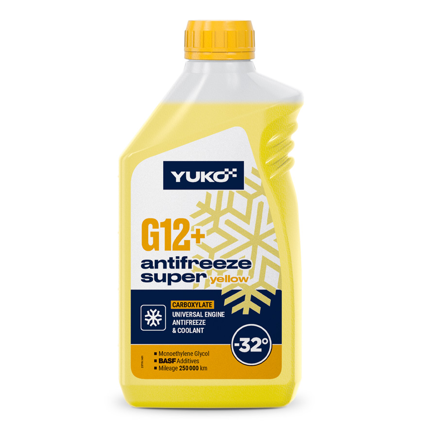 Рідина охолоджуюча YUKO Antifreeze -32 (Super G12+ жовтий) 1кг каністра 1л ПЕ Рідина охолоджуюча YUKO Antifreeze -32 (Super G12+ жовтий) 1кг каністра 1л ПЕ