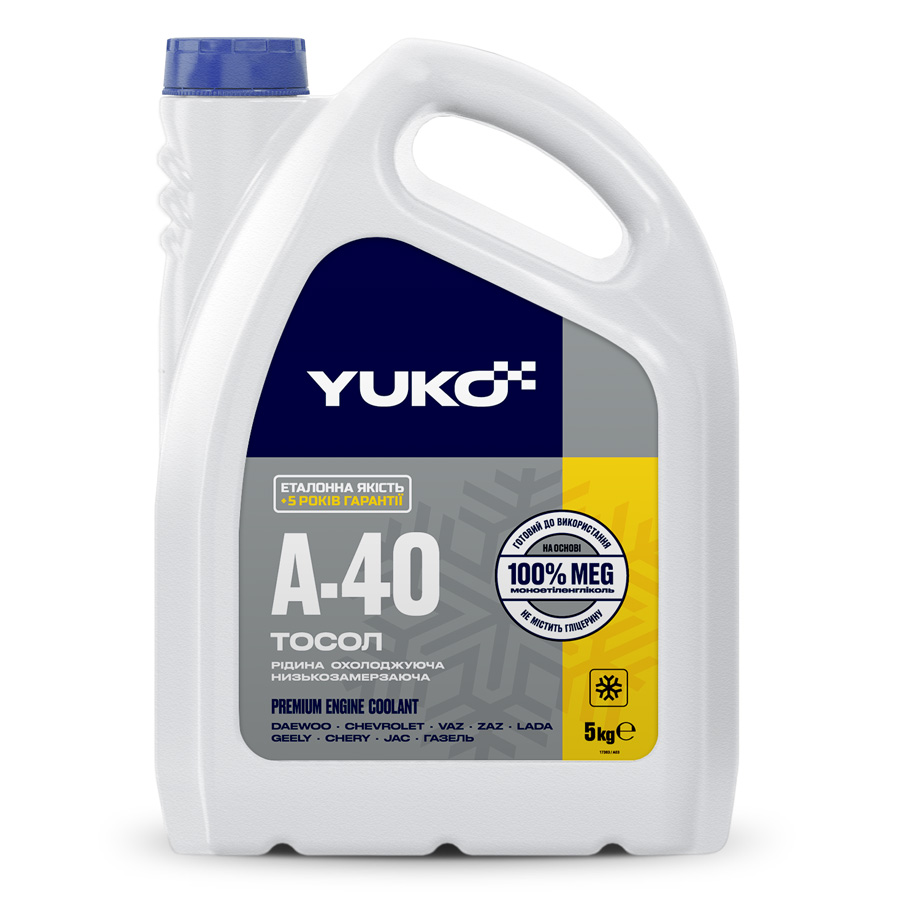 Охолоджуюча рідина YUKO Тosol А-40   5кг каністра 5л ПЕ