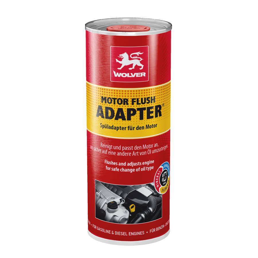 Засіб для промивання систем змащування двигуна автомобіля WOLVER Motor Flush ADAPTER    балон 350ml жерсть easy-open