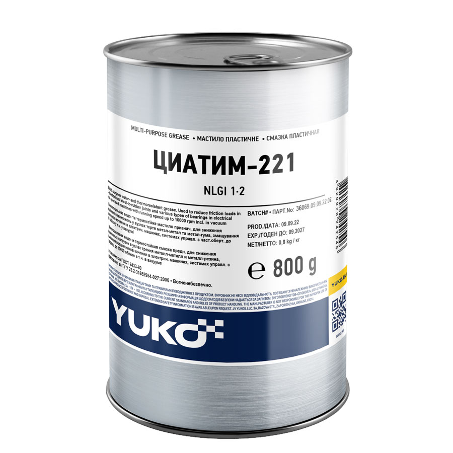 Мастило YUKO ЦИАТИМ-221   0,8кг банка 1л жерсть