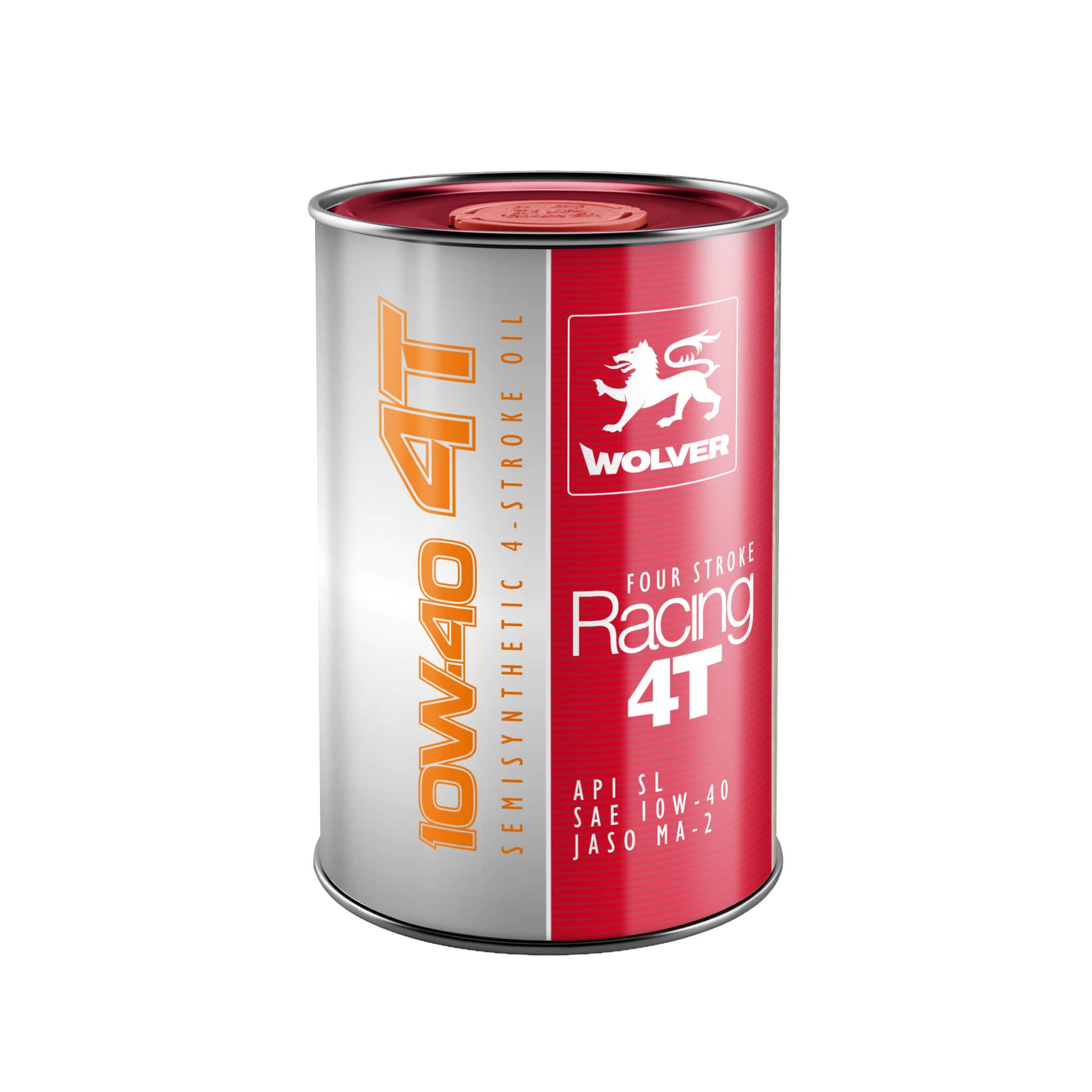 Олива для чотирьохтактних двигунів WOLVER FOUR STROKE RACING 4T SAE 10W-40  API SL, JASO MA2 каністра 1л жерсть