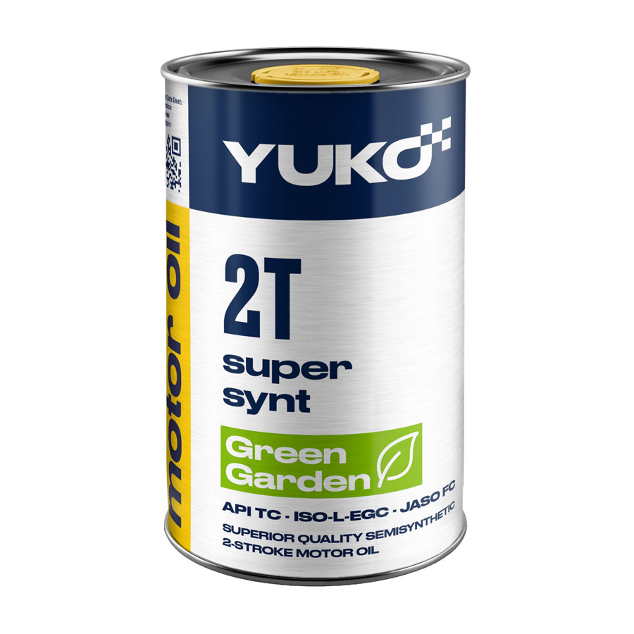 Олива для двотактних бензинових двигунів YUKO SUPER SYNT 2T (FС) API TC 0,5л каністра 0,6л жерсть