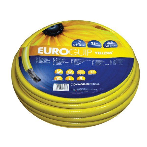 Шланг садовий Tecnotubi Euro Guip Yellow для поливу діаметр 3/4 дюйма, довжина 20 м (EGY 3/4 20)