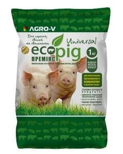 Премікс для Поросят, Свиней Ecopig - U Універсальний 3/2% - ТМ АГРО - В - Оригінал, 1 кг (Agro-V, Ukraine) 